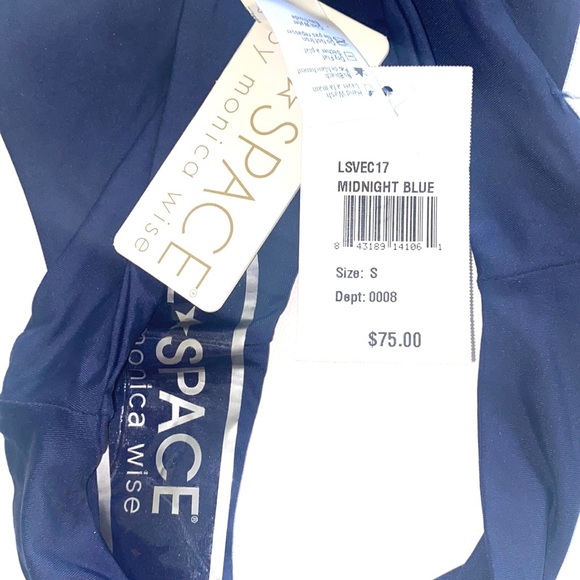 (A7) L*Space Veronica Fold Over Hipster Bikini Bottom in Midnight Blue Sz S, NWT - Picture 9 of 9